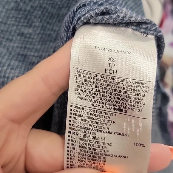 Banana Republic Sheer Blue Blouse Size XS B204 - Picture 4 of 5